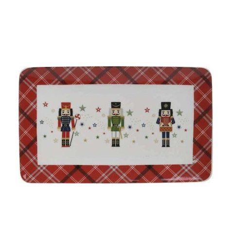 Inart Πιατέλα Xmas Πορσελάνινη 26x16x2cm