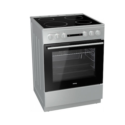 Korting KEC6A40XG Κουζίνα 71lt με Κεραμικές Εστίες Π60εκ. Inox