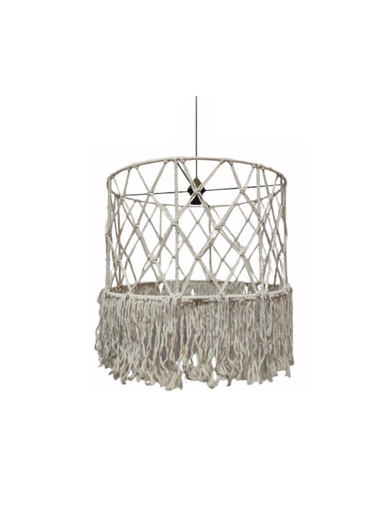 ARlight PDT-6845 Κρεμαστό Φωτιστικό Boho με Σχοινί για Ντουί E27 Λευκό 55x45εκ.