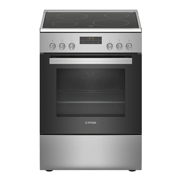 Pitsos Κουζίνα 66lt με Κεραμικές Εστίες Π60εκ. Inox